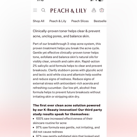 Peach Slices acne exfoliating toner cleanser - Picture 4 of 6